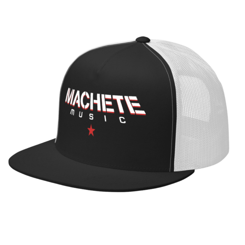 Machete Black/White Trucker Hat Side 1