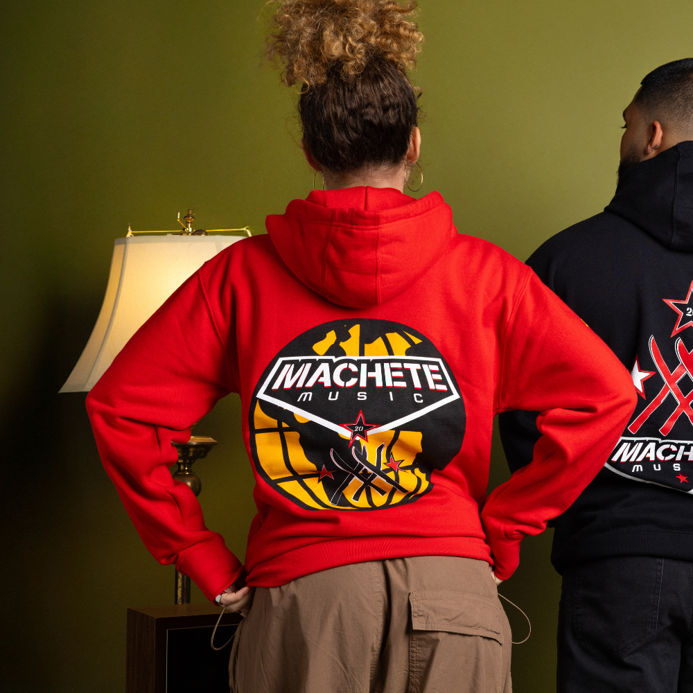 Machete Red Globe Zip-up Hoodie back