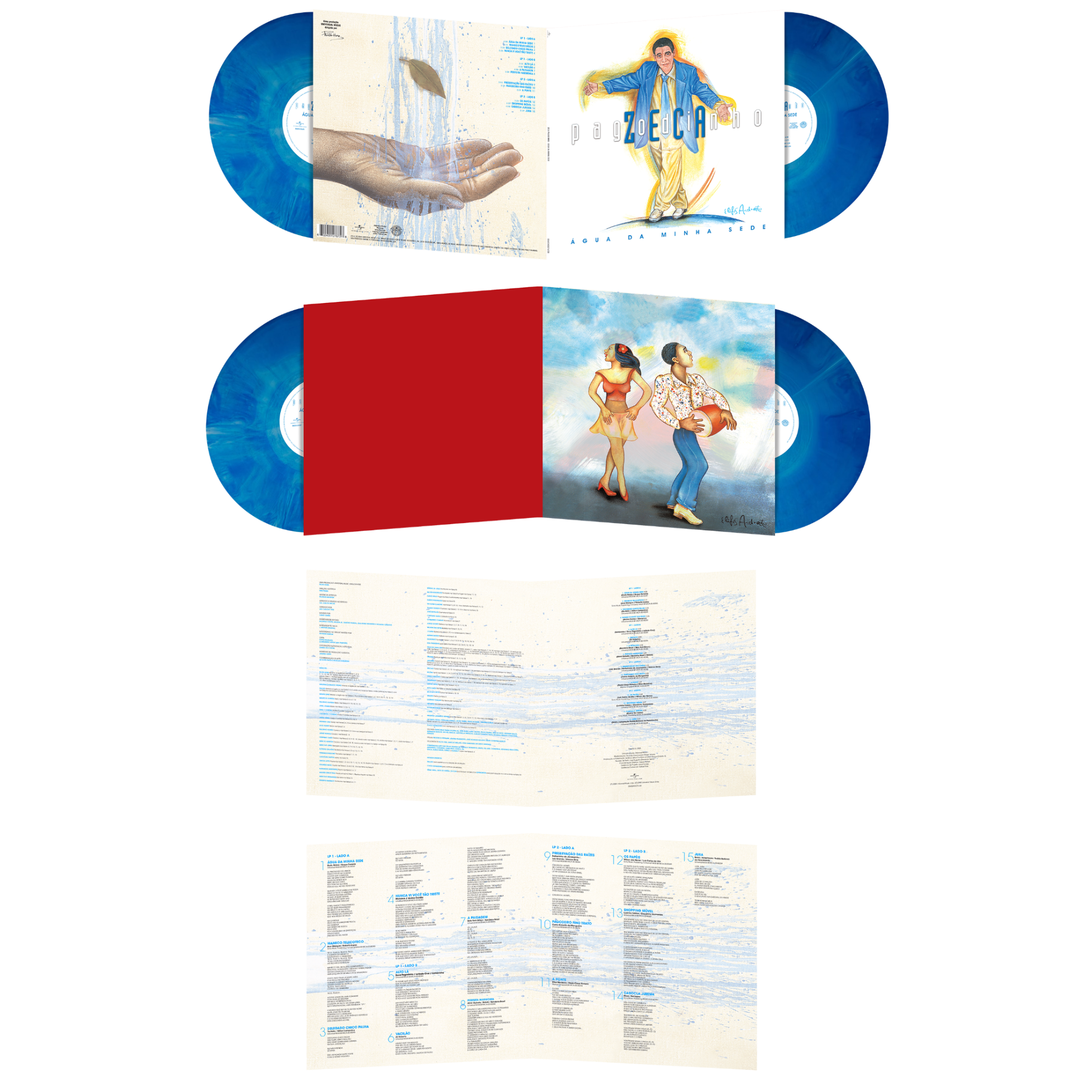 Água da Minha Sede 2LP Blue Galaxy Vinyl interior