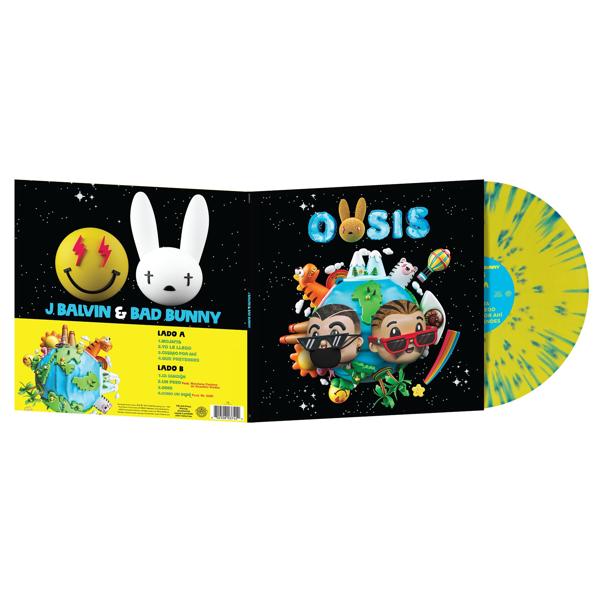 Oasis 1LP Limited Edition Splatter Disc exterior