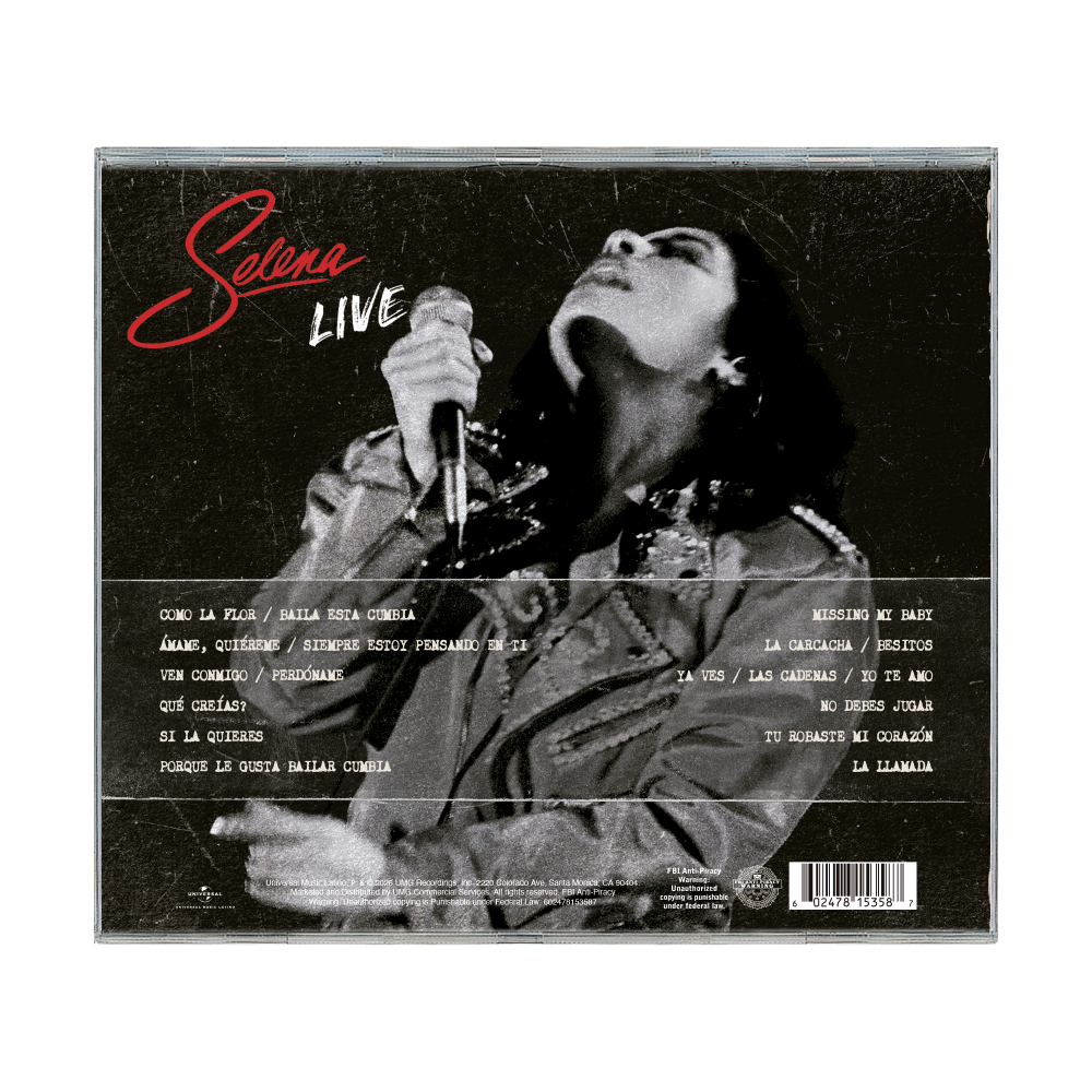 Selena LIVE (Remastered) CD Back