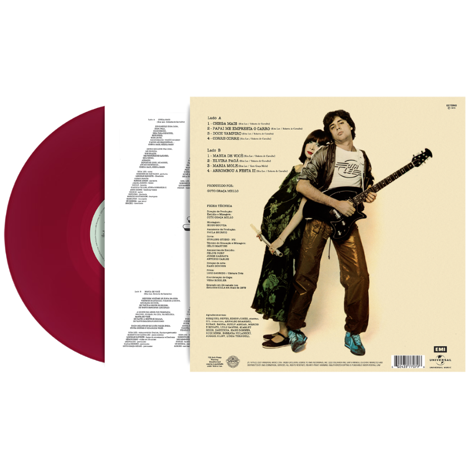 Rita Lee (1979 - Mania de Você) Translucent Red 1LP Vinyl back