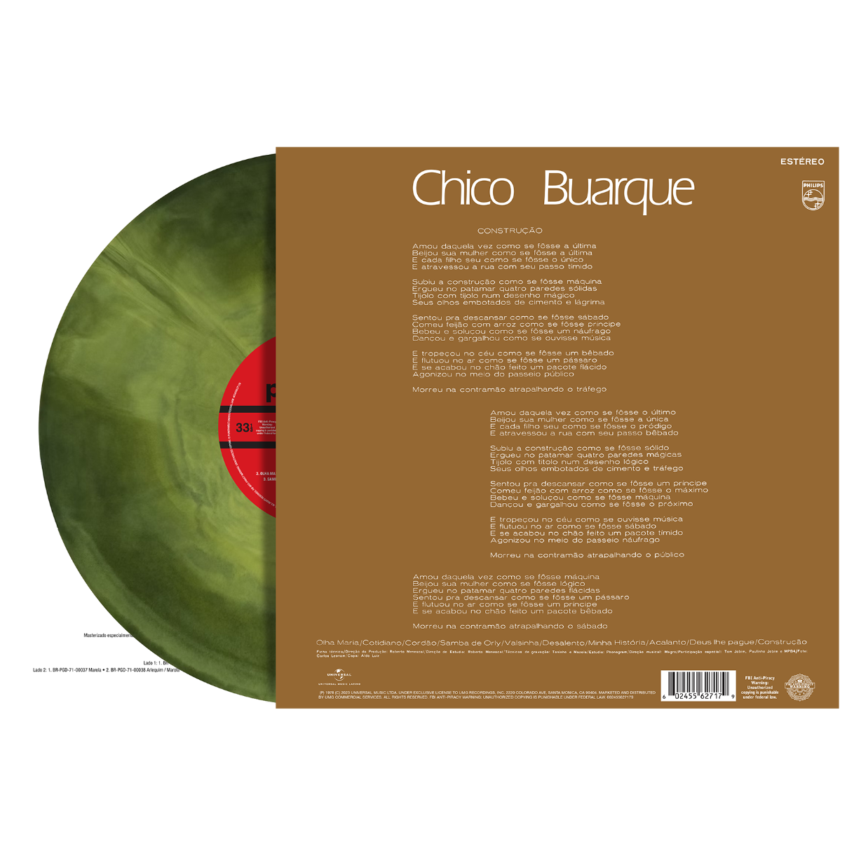 Construçāo 1LP Forest Green Galaxy Vinyl back