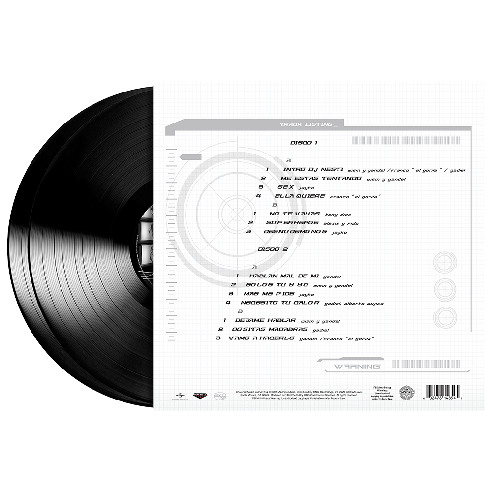 Wisin & Yandel Present Nesty “La Mente Maestra” 2LP Vinyl Back