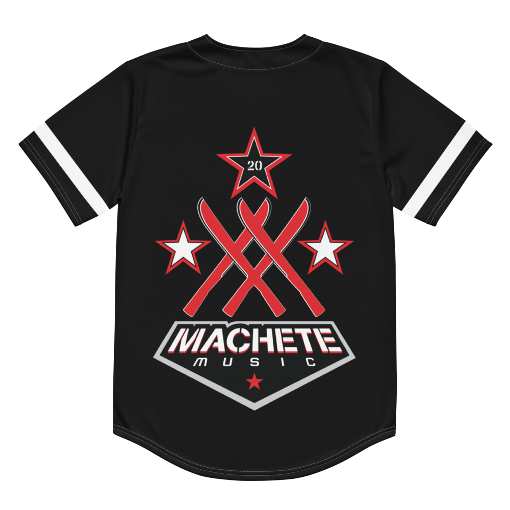 Machete 20th Anniversary Black Baseball Jersey Back