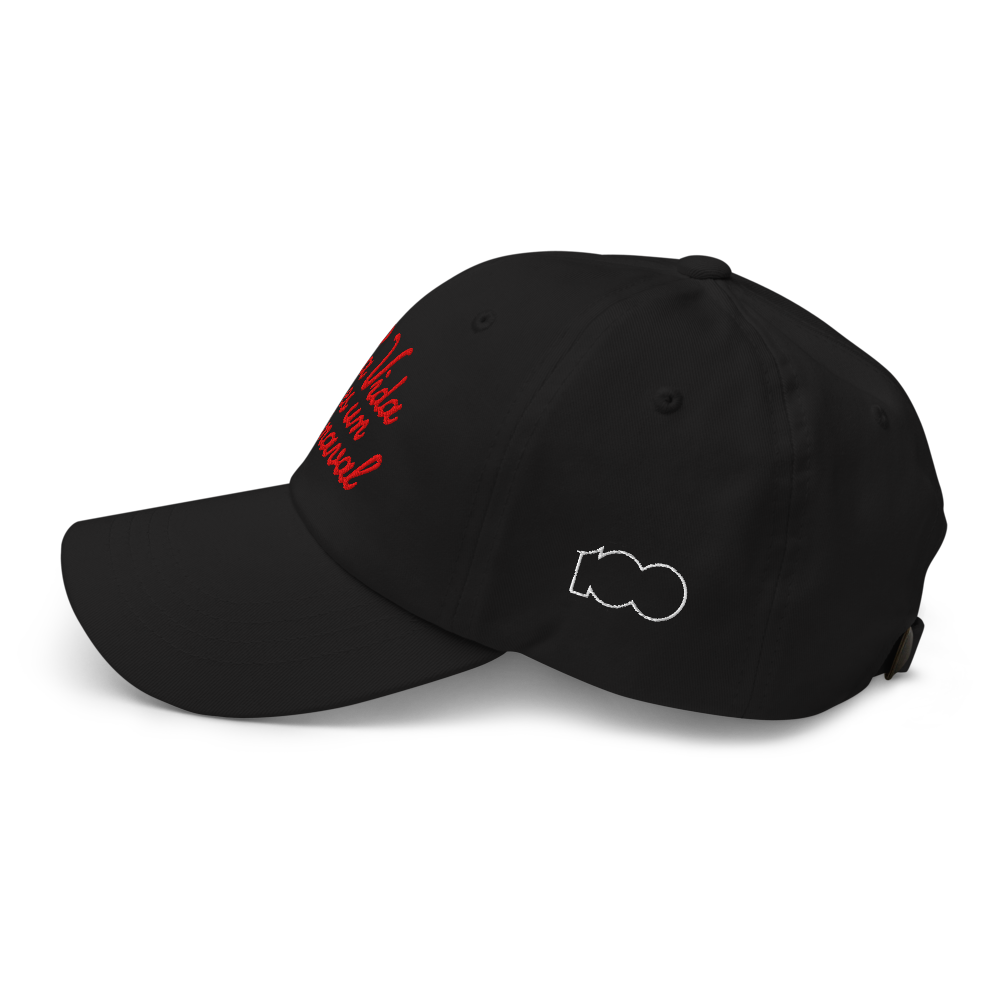 La Vida Es Un Carnaval Black Dad Hat view 2