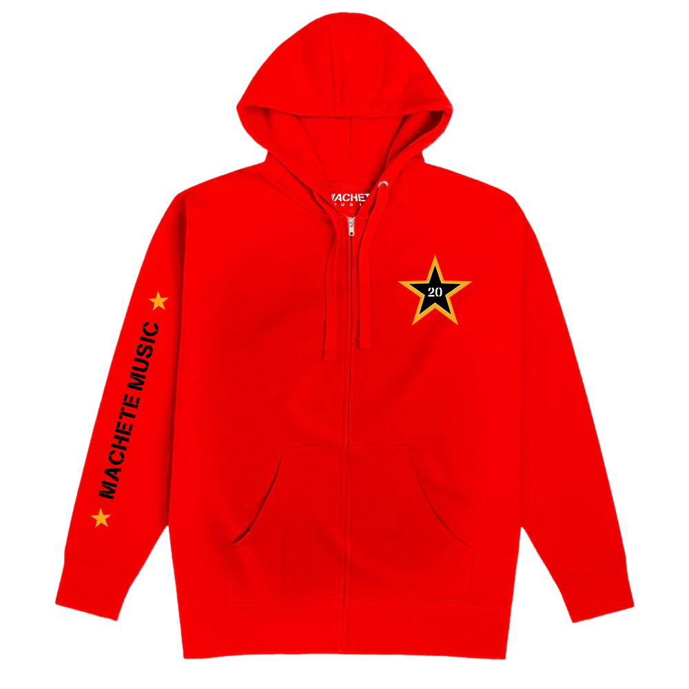 Machete Red Globe Zip-up Hoodie Front