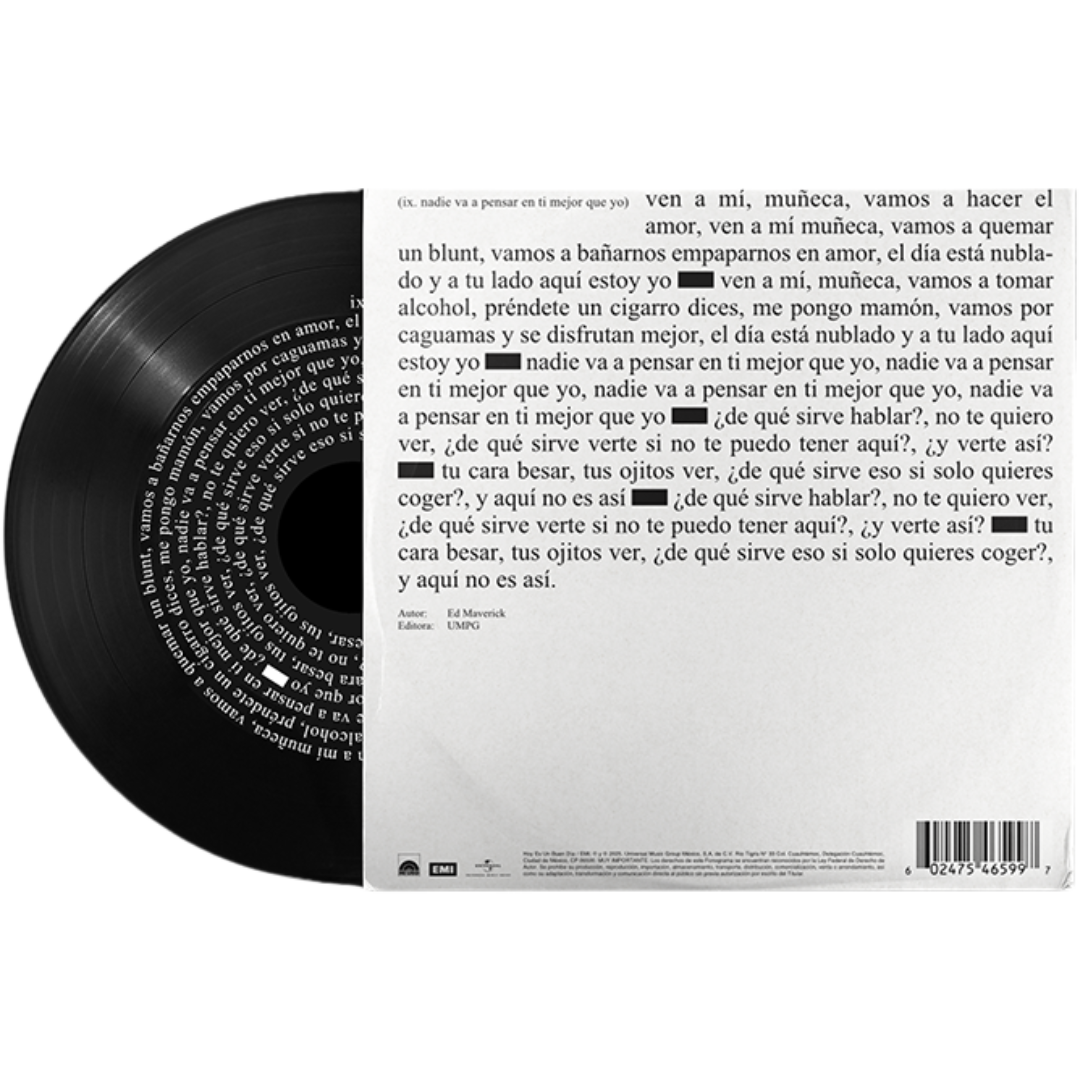 nadie va a pensar en ti mejor que yo (Black 7" Vinyl) Back