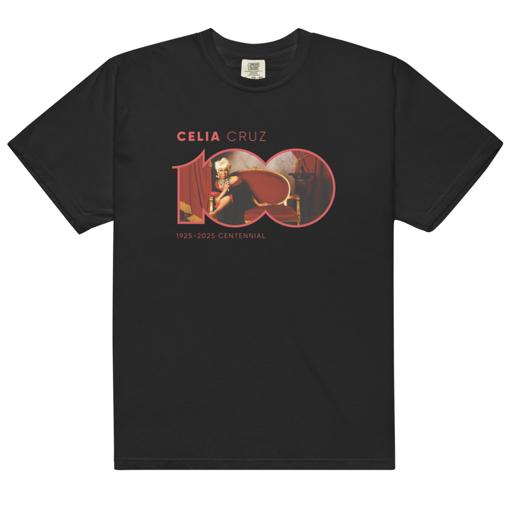 Celia Cruz Centennial Black Tee Front