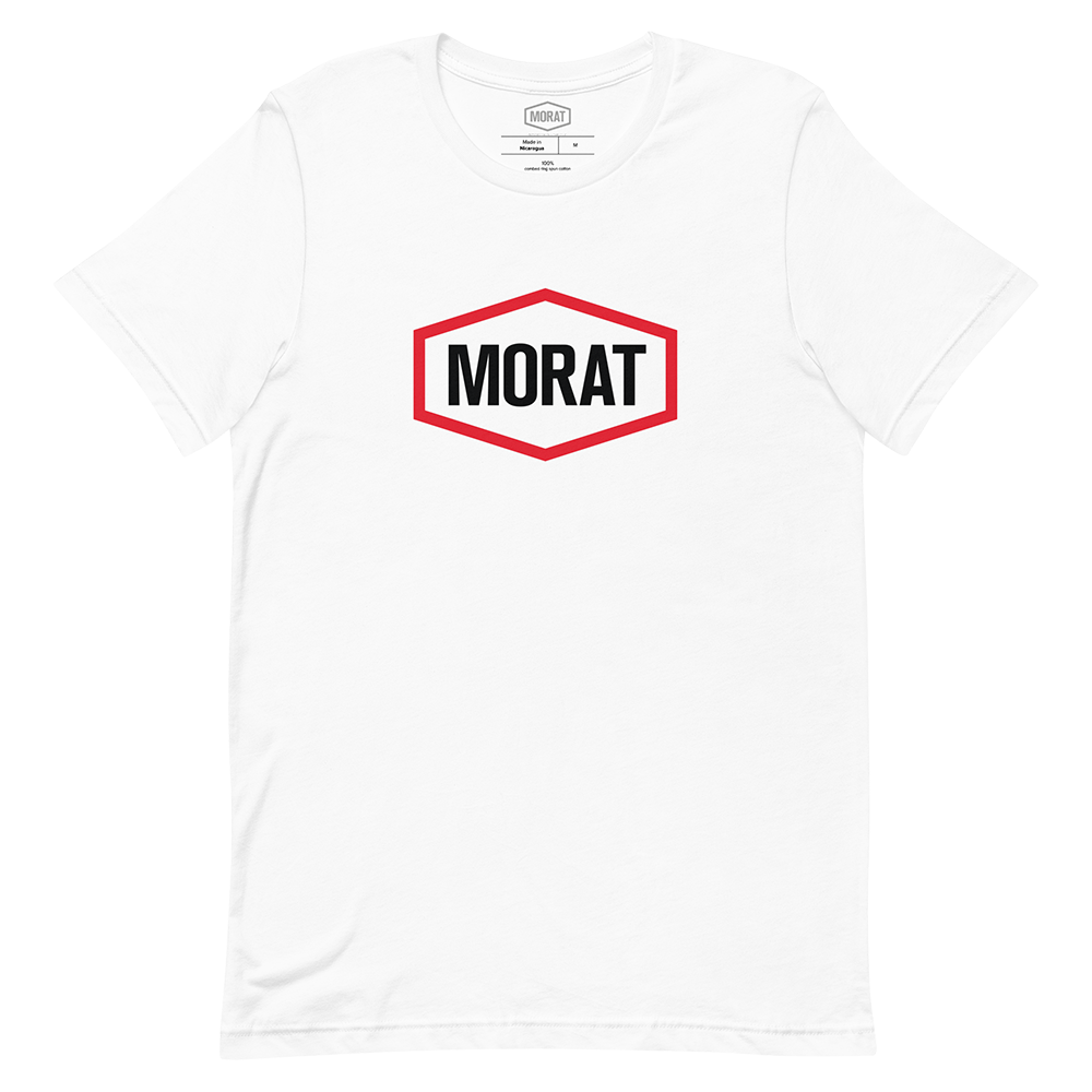 Morat Logo White Tee Front